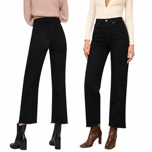 Reformation Stretch Flood Black Wide Leg Jeans Size 29